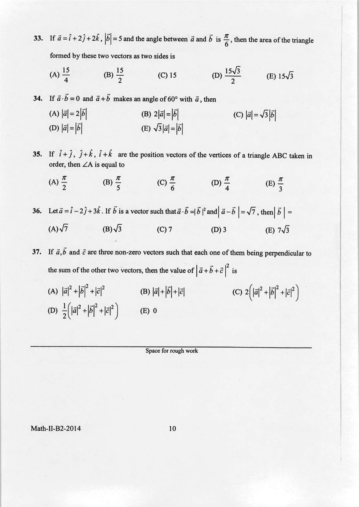 KEAM Paper II 2014 Question Paper - Page 10