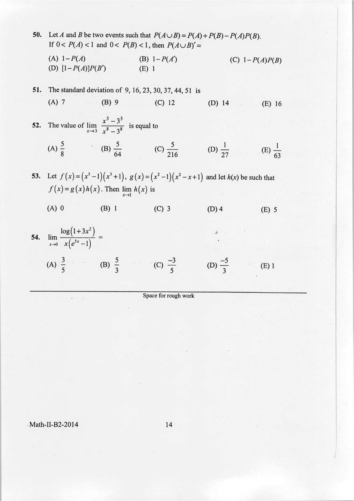 KEAM Paper II 2014 Question Paper - Page 14