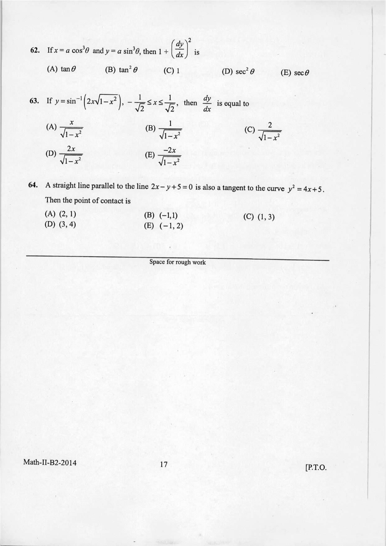 KEAM Paper II 2014 Question Paper - Page 17