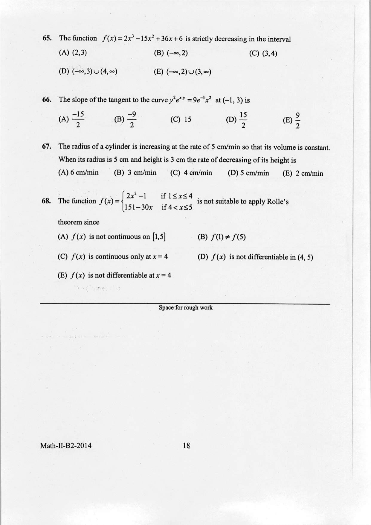 KEAM Paper II 2014 Question Paper - Page 18