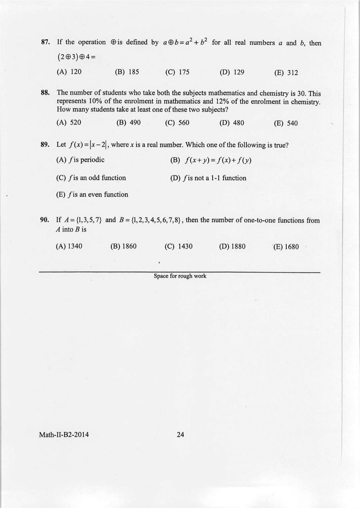 KEAM Paper II 2014 Question Paper - Page 24