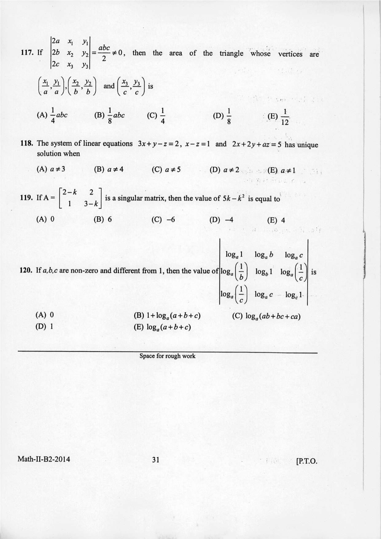 KEAM Paper II 2014 Question Paper - Page 31