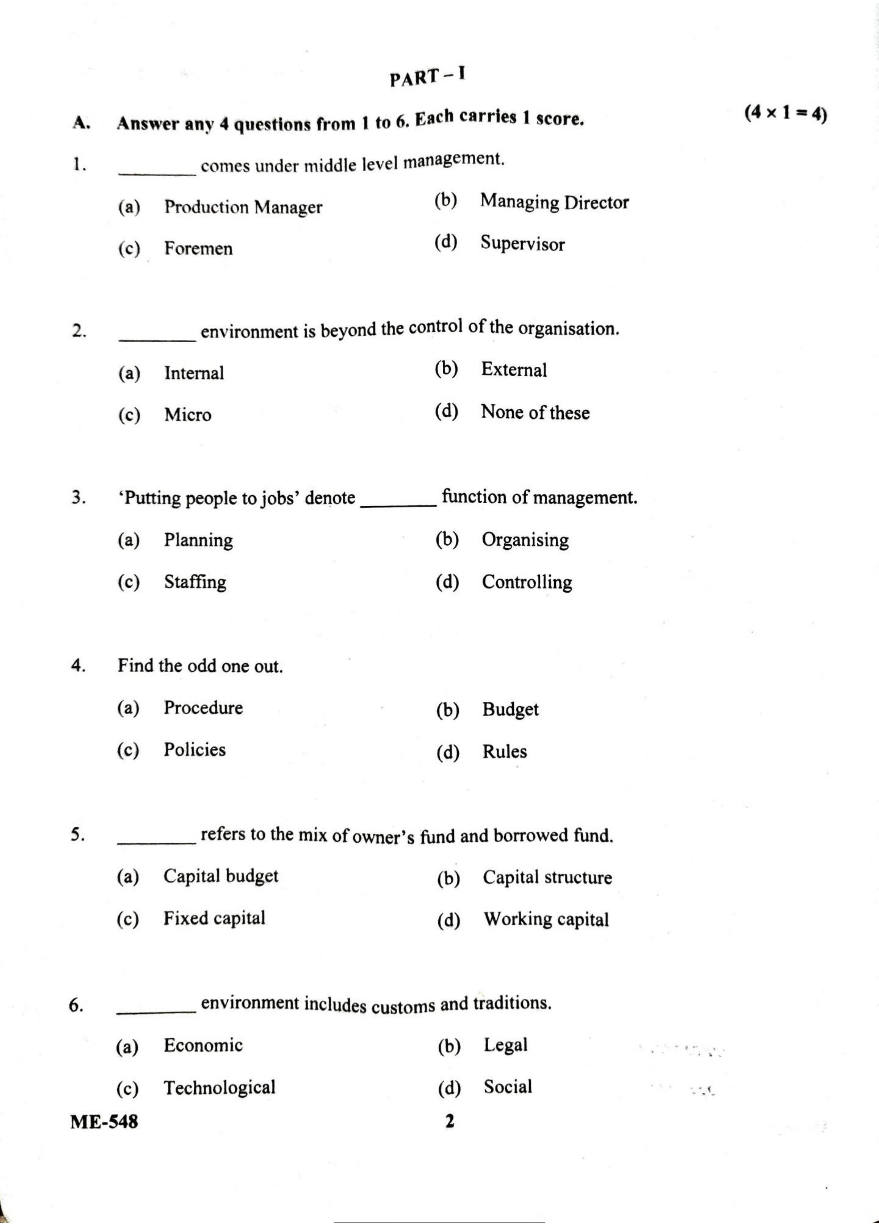 Kerala Plus Two 2022 Business Studies Model Question Paper - Page 2