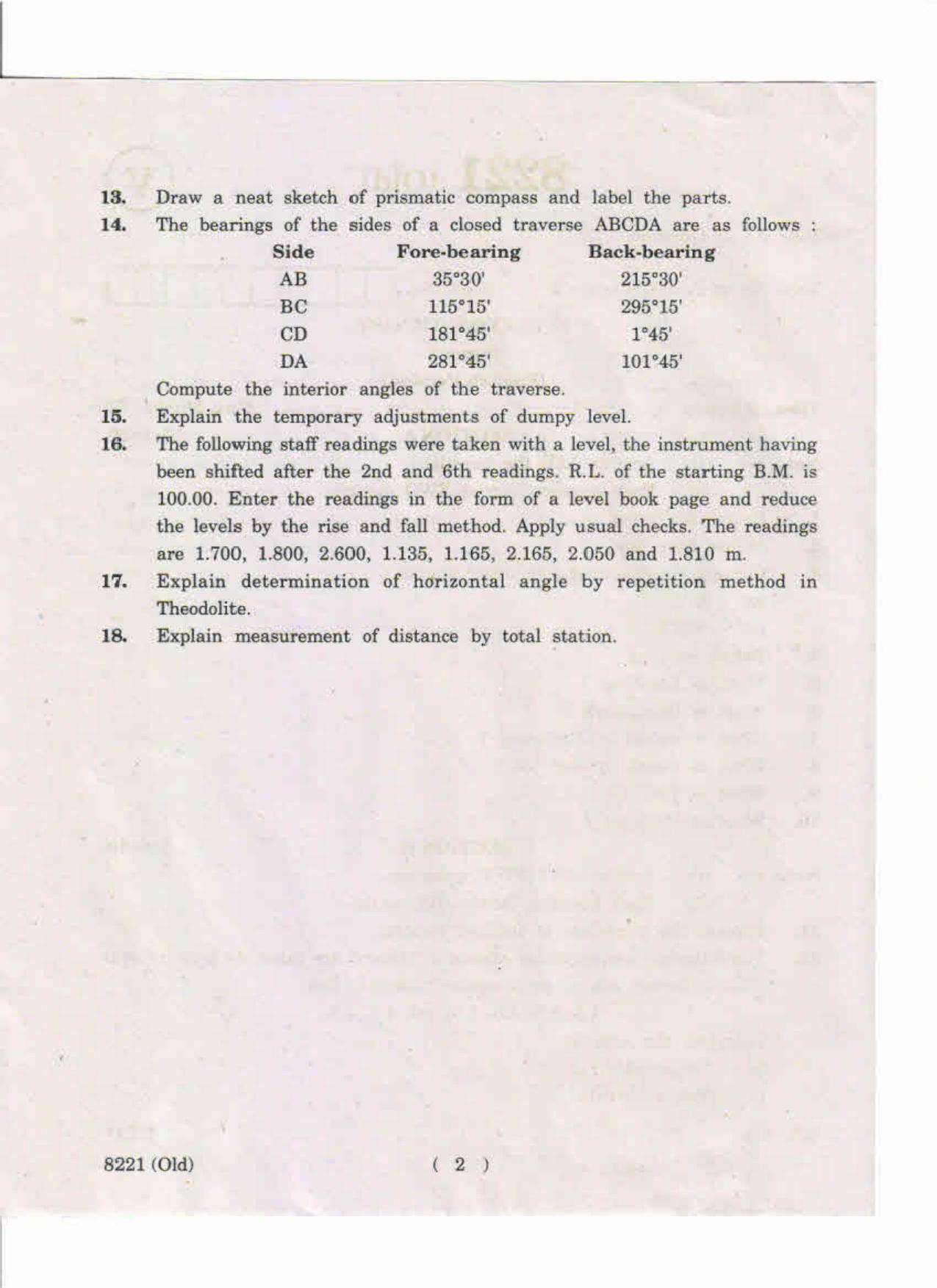 AP Inter 1st Year Surveying Theory-I (Old) May-2019-Vocational Question Paper - Page 2