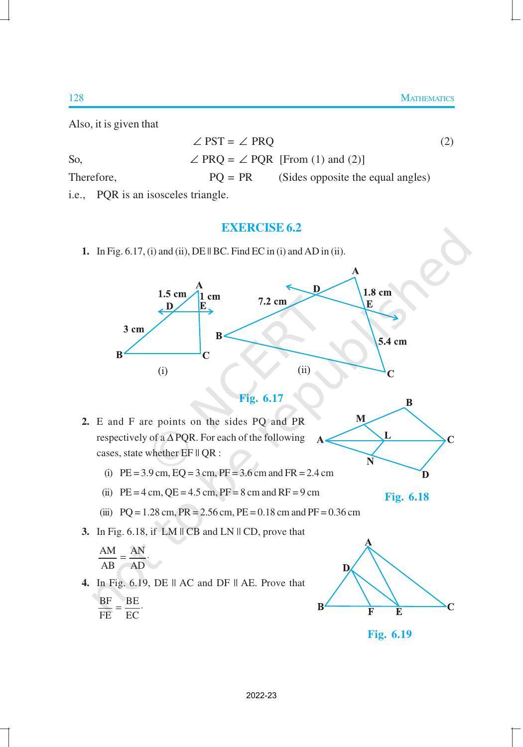 NCERT Book for Class 10 Maths Chapter 6 Triangles - Page 12