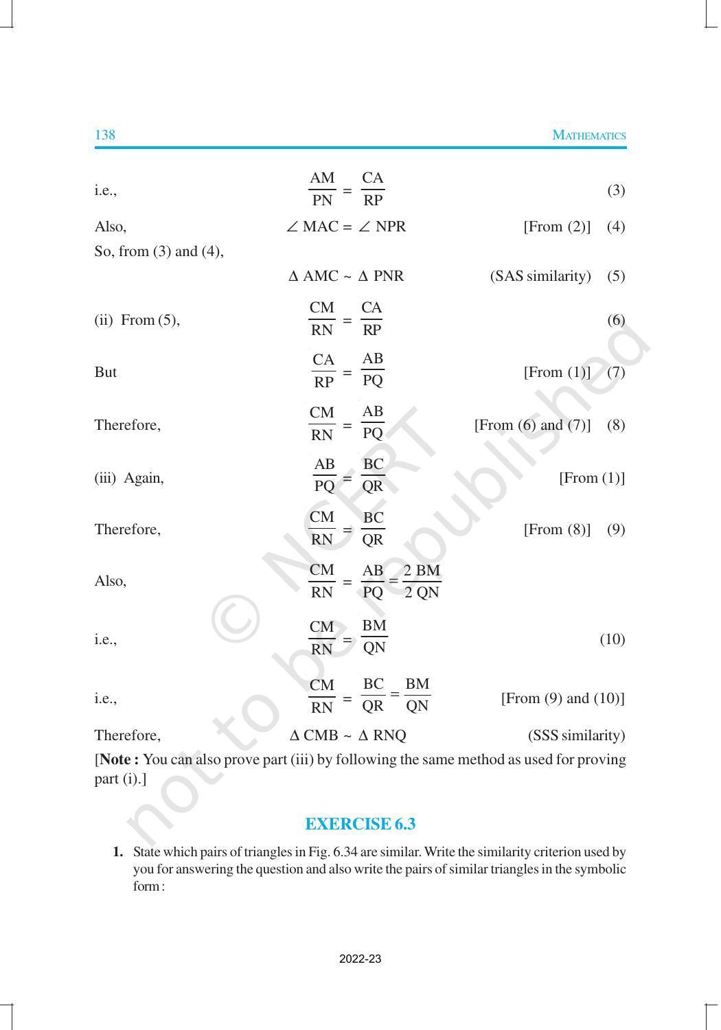 NCERT Book for Class 10 Maths Chapter 6 Triangles - Page 22