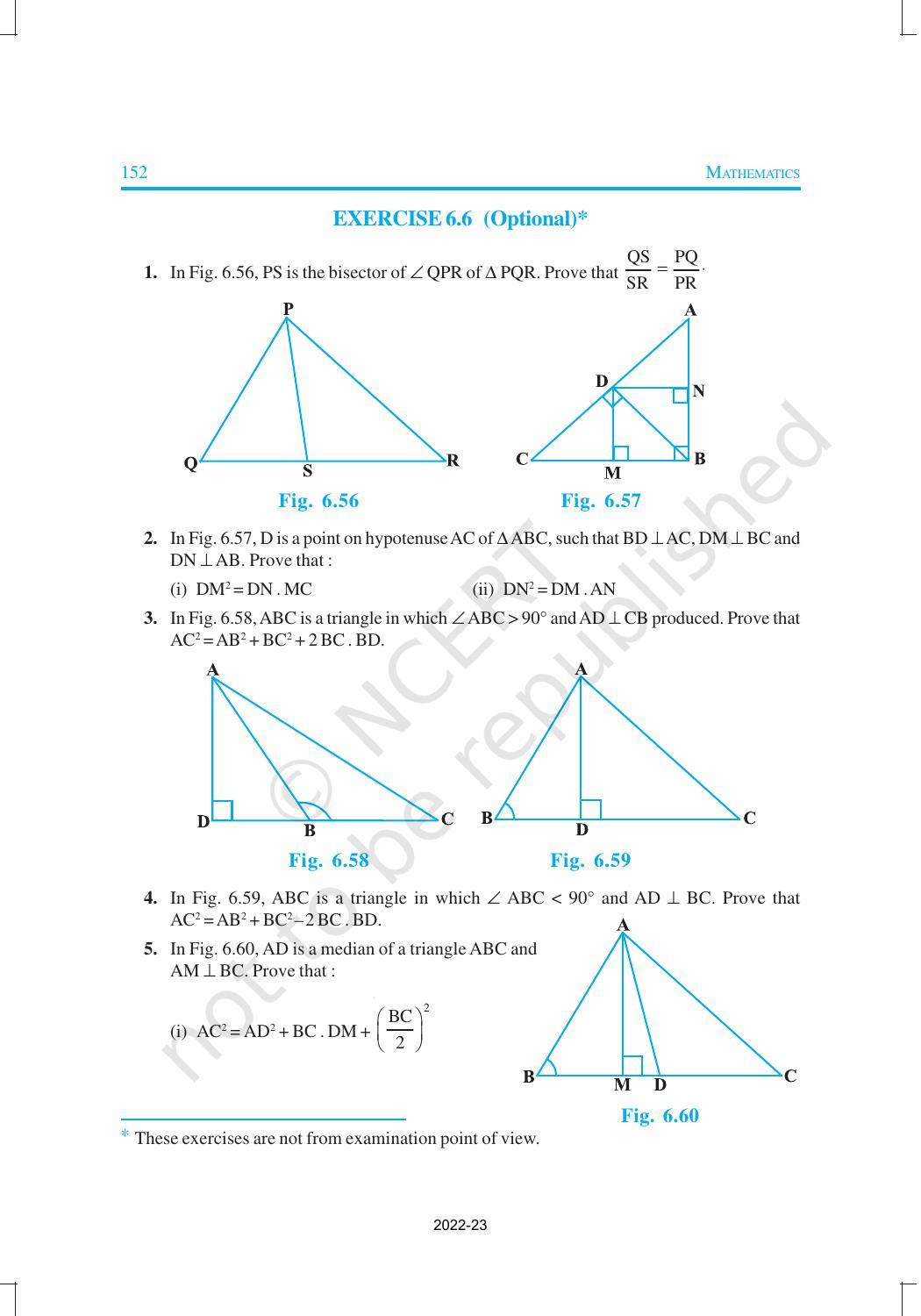 NCERT Book for Class 10 Maths Chapter 6 Triangles - Page 36