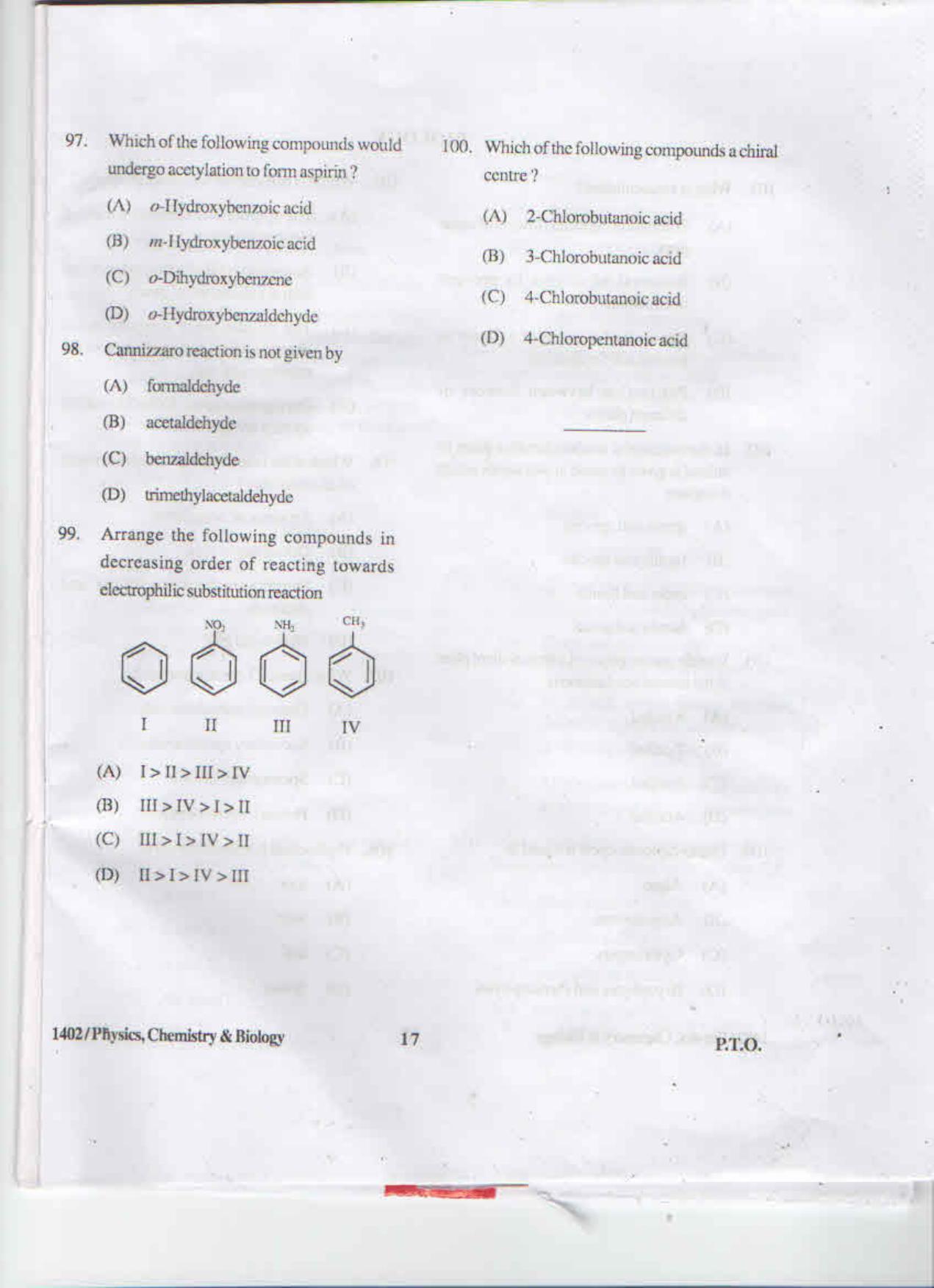 APJEE Physics, Chemistry & Biology 2014 Question Paper - Page 16