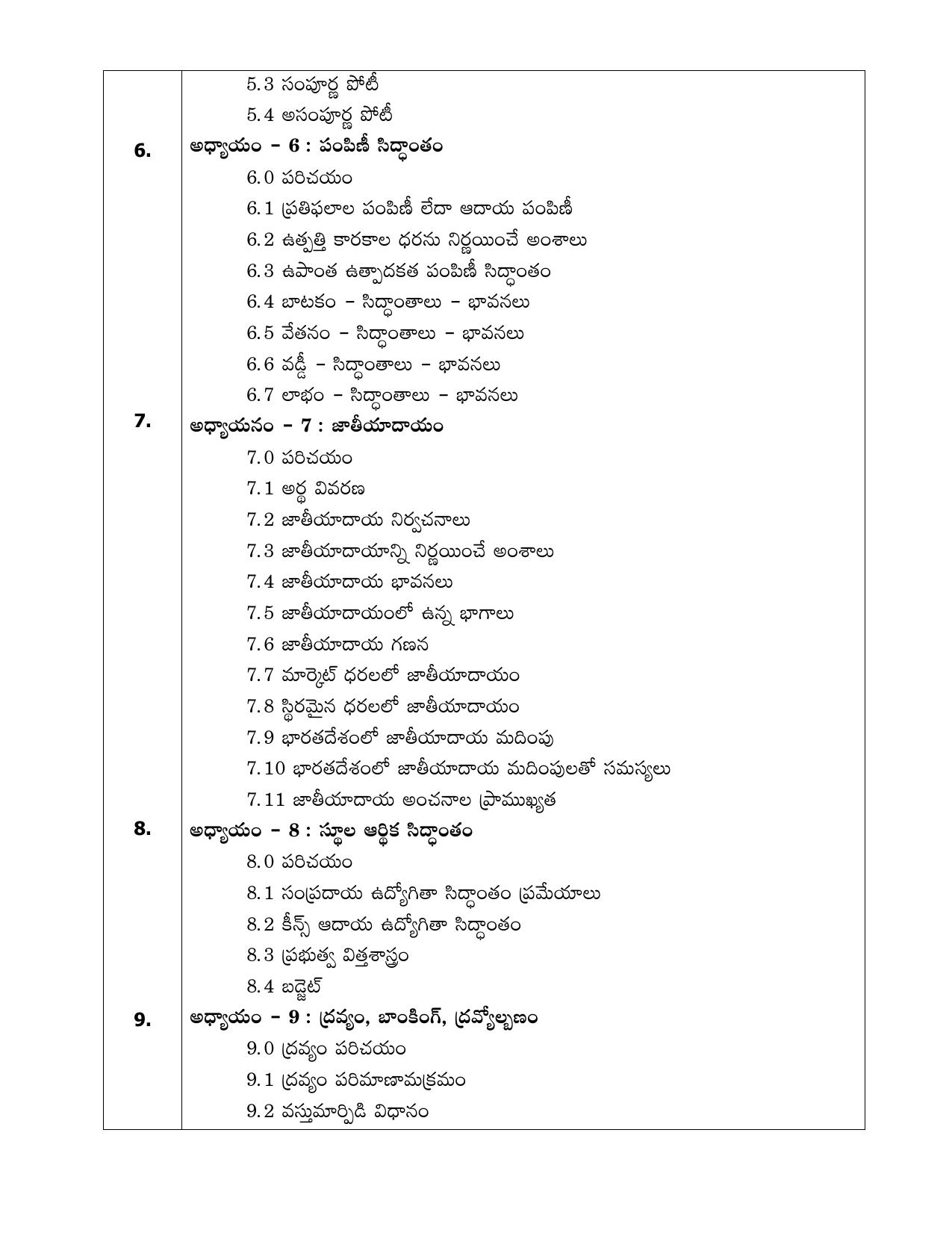 AP Board (APBIE) Class 11 All Arts Groups (Intermediate I Year) Syllabus - Page 8