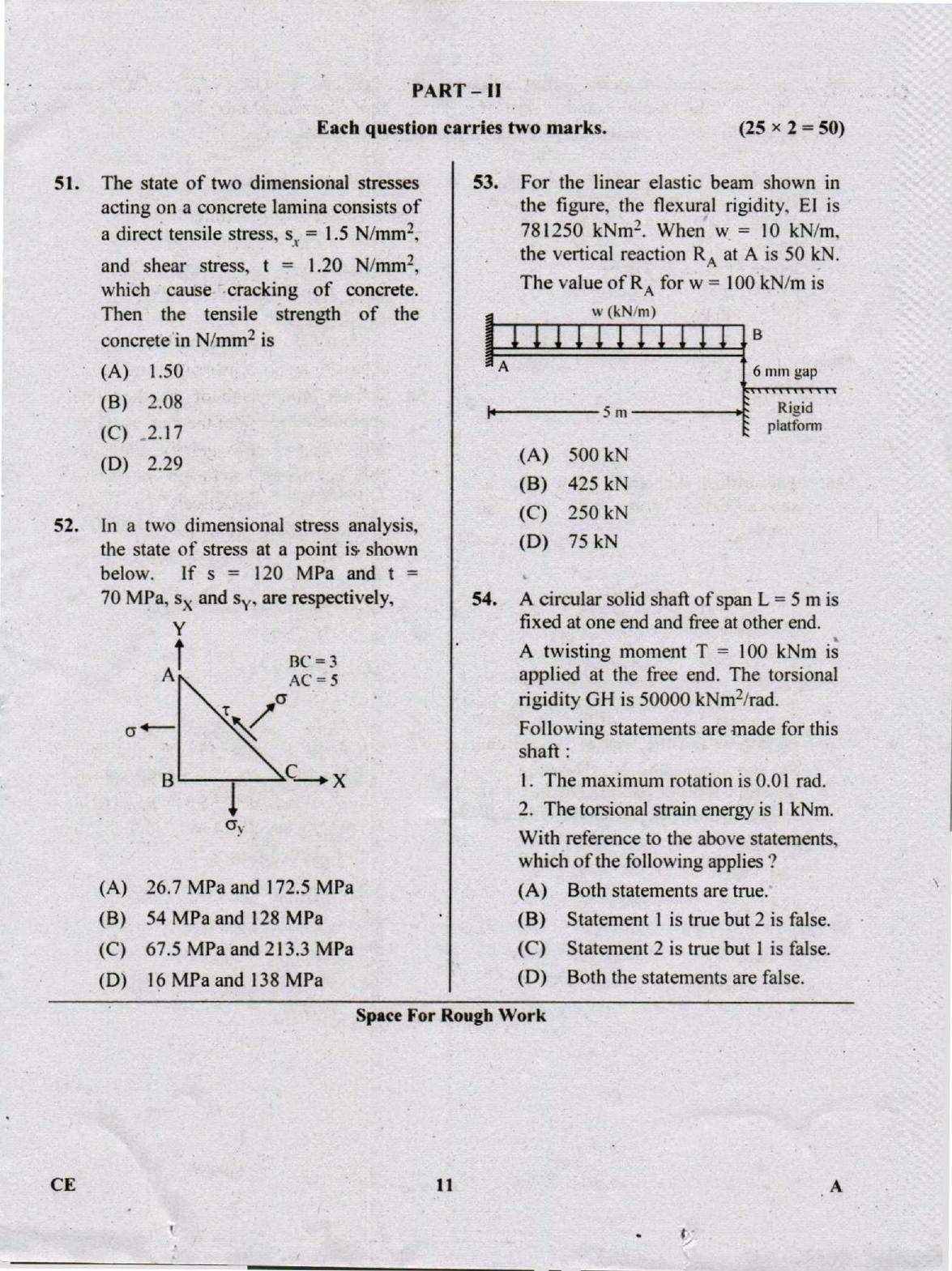 Karnataka PGCET 2018 Civil Engineering Question Paper - Page 11