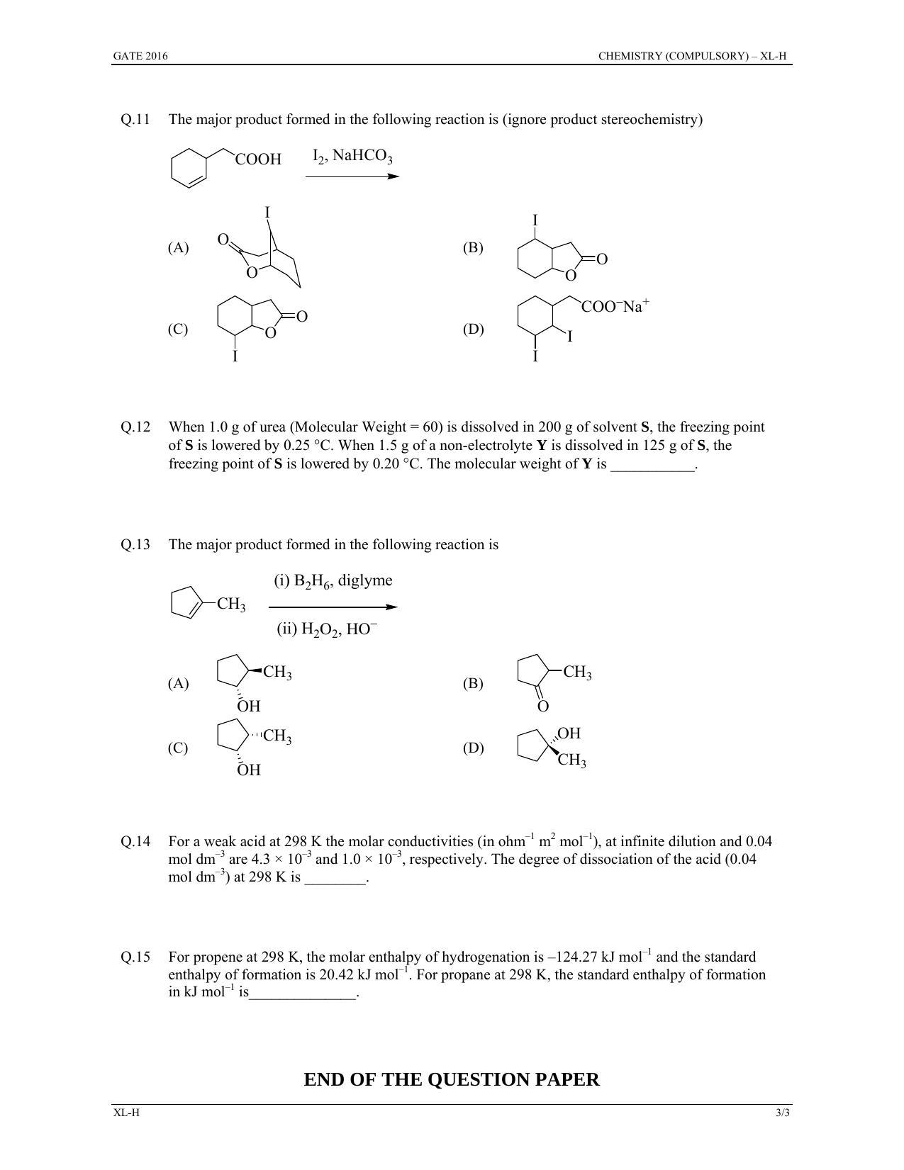 GATE 2016 Life Sciences (XL) Question Paper with Answer Key - Page 6