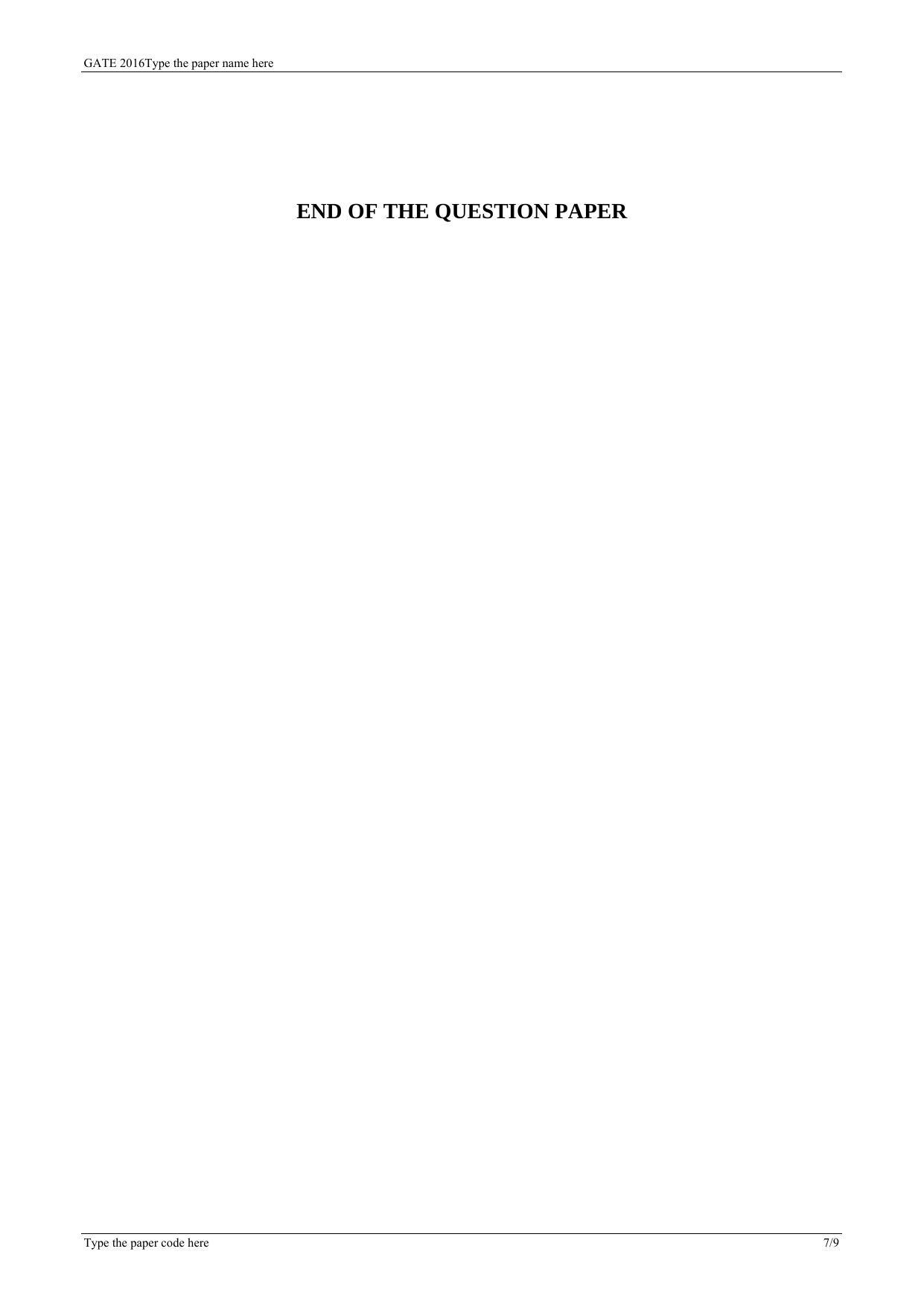 GATE 2016 Life Sciences (XL) Question Paper with Answer Key - Page 17