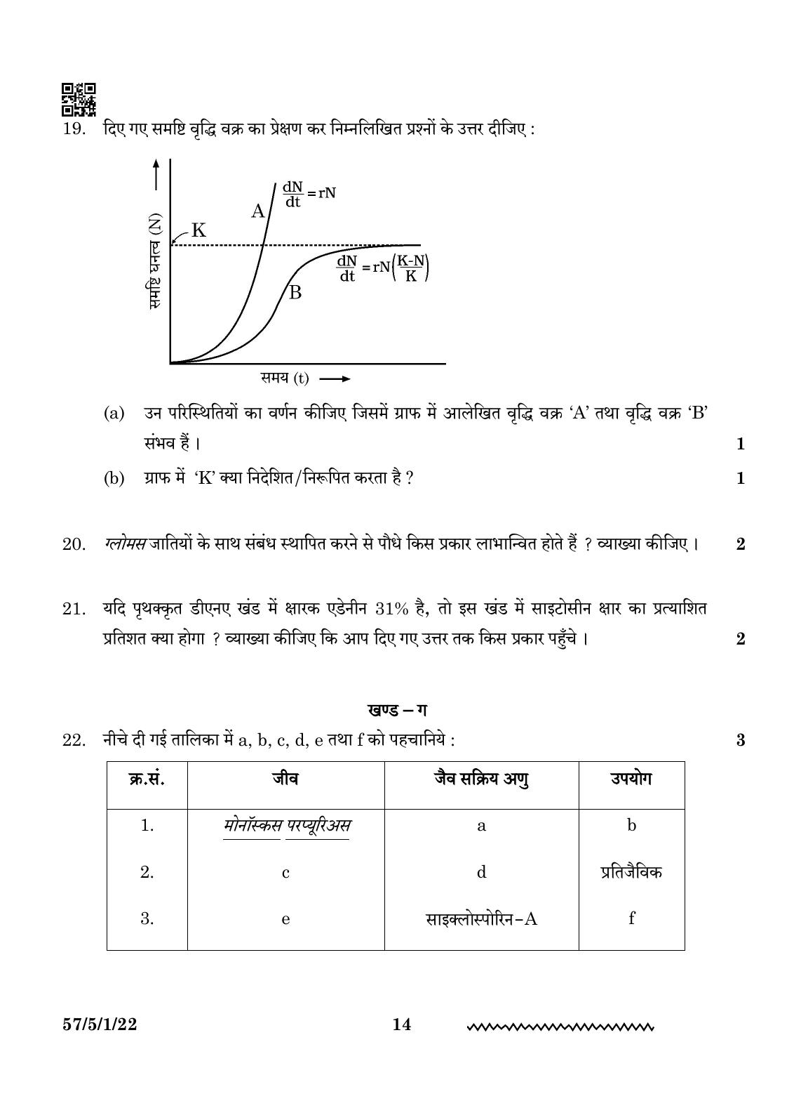 CBSE Class 12 57-5-1 Biology 2024 Question Paper - Page 14
