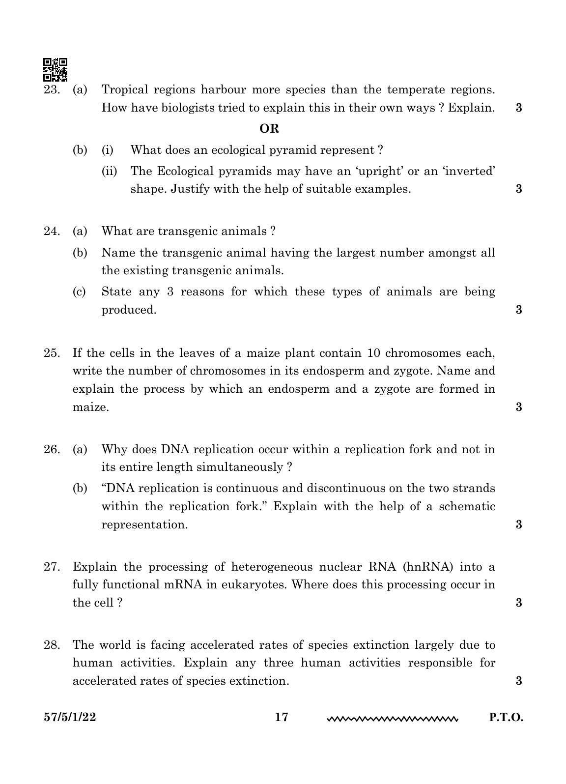CBSE Class 12 57-5-1 Biology 2024 Question Paper - Page 17