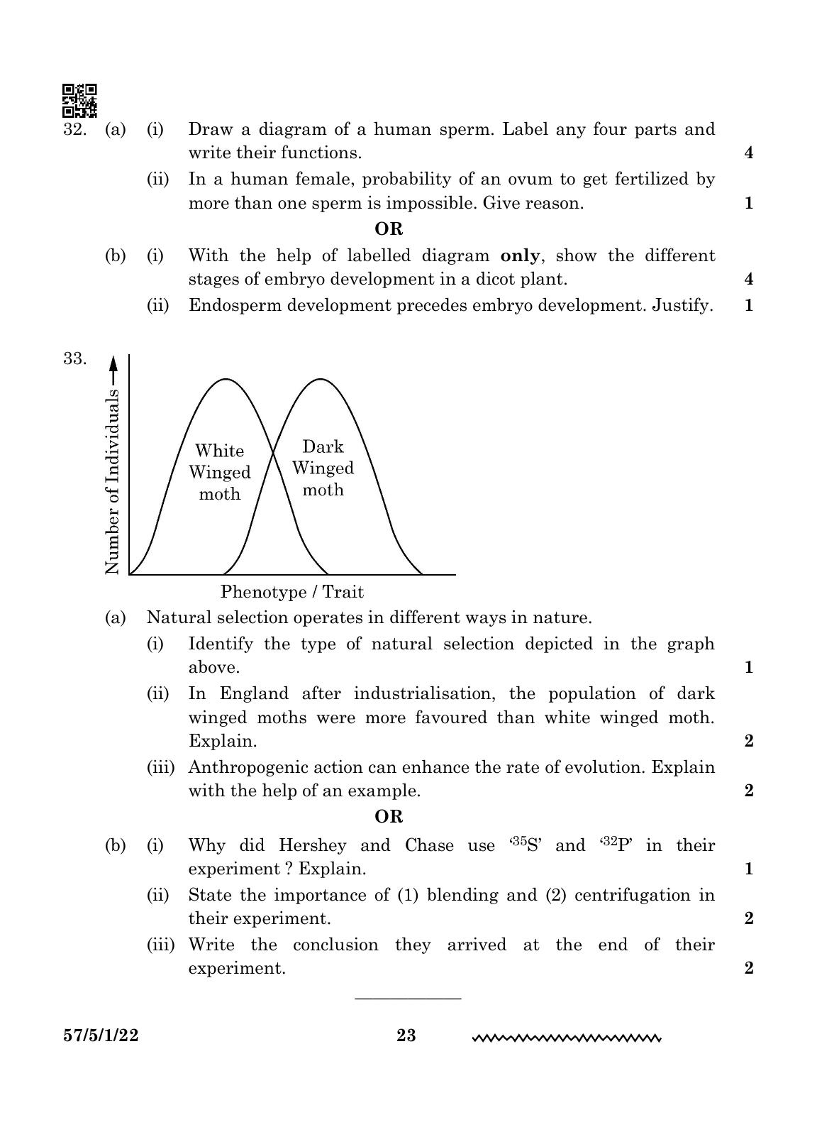 CBSE Class 12 57-5-1 Biology 2024 Question Paper - Page 23