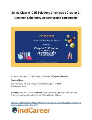 Selina Class 6 ICSE Solutions Chemistry : Chapter 2- Common Laboratory Apparatus and Equipments