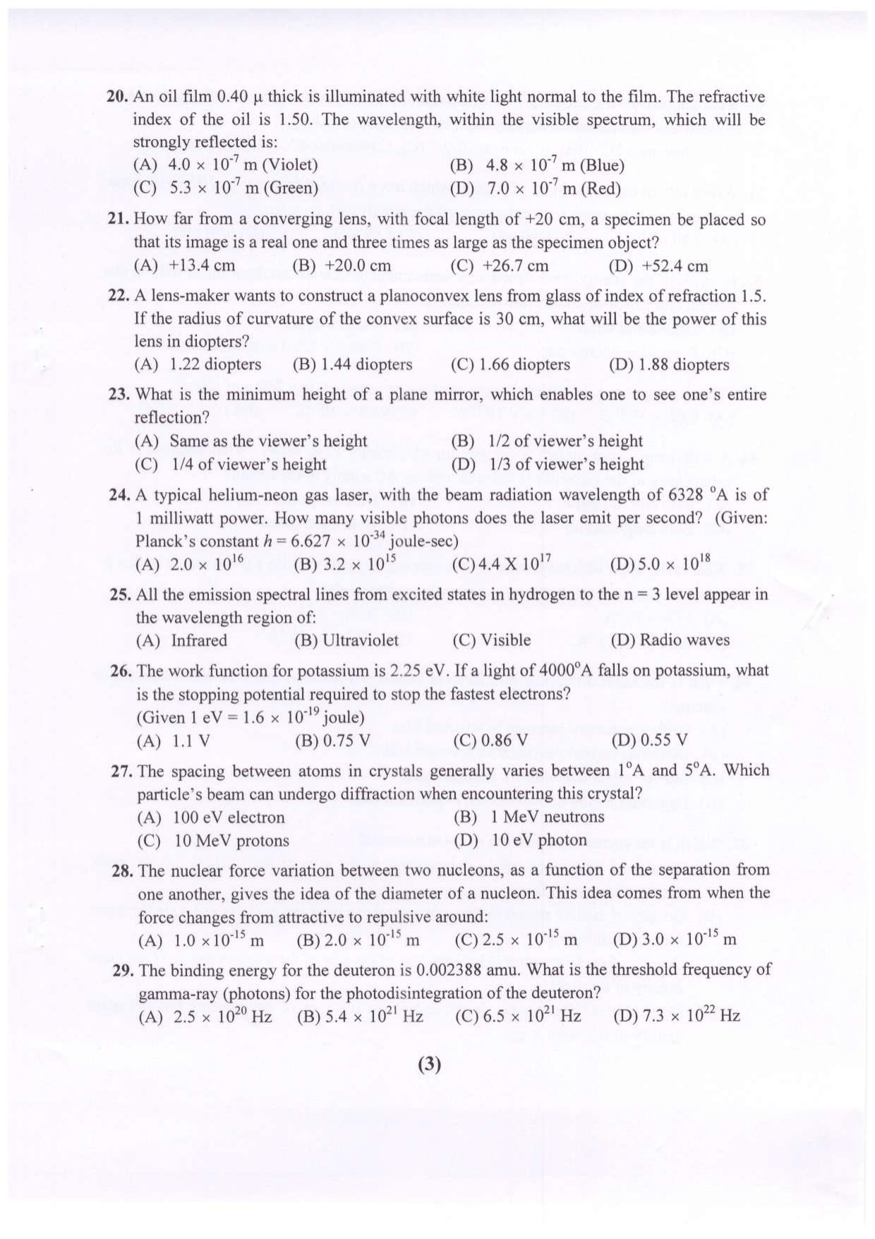 PUCET UG 2023 Physics Question Paper - Page 4