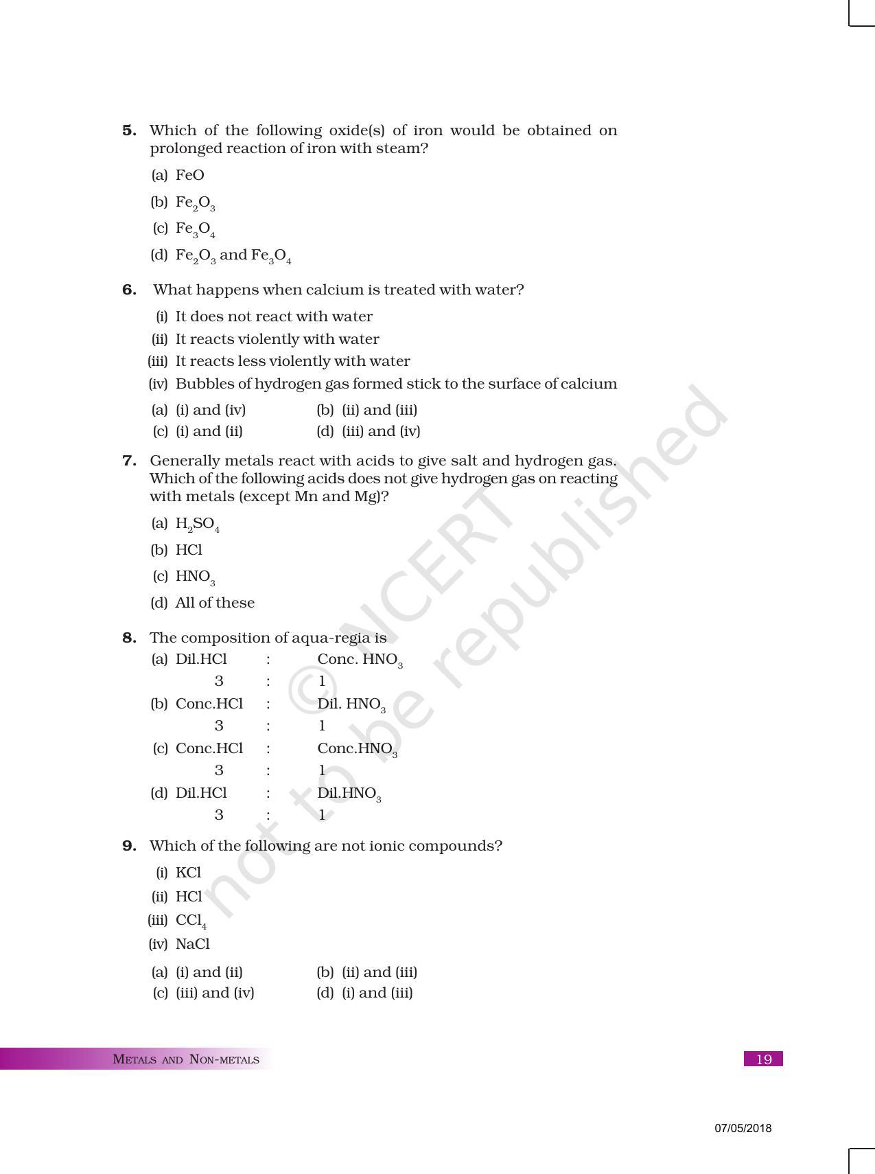NCERT Exemplar Book for Class 10 Science: Chapter 3 Metals and Non-metals - Page 2