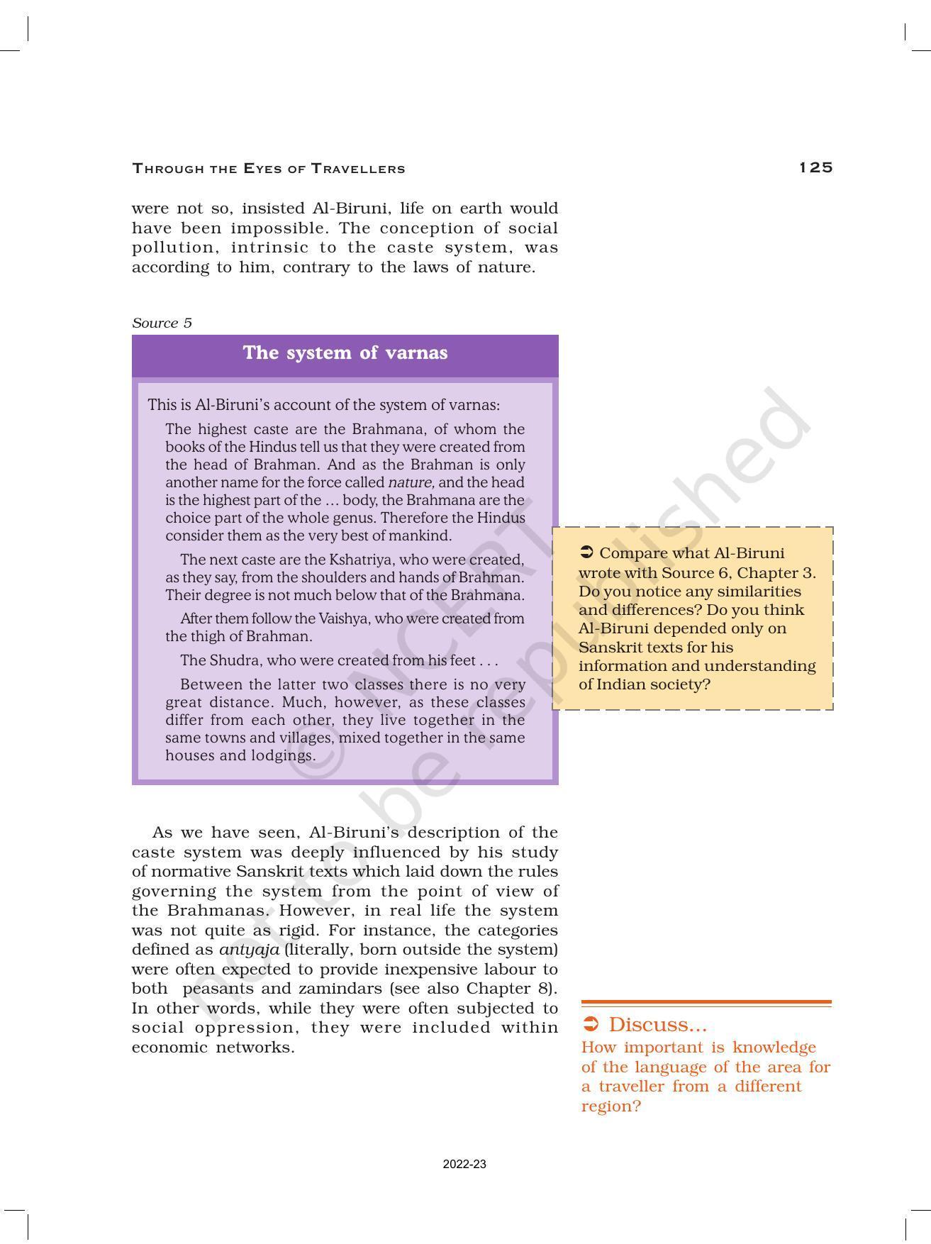 NCERT Book for Class 12 History (Part-1) Chapter 5 Through the Eyes of Travellers - Page 11