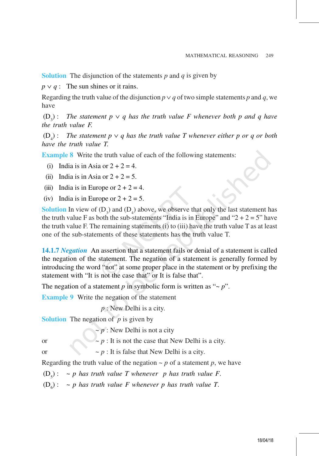 NCERT Exemplar Book for Class 11 Maths: Chapter 14 Mathematical Reasoning - Page 4