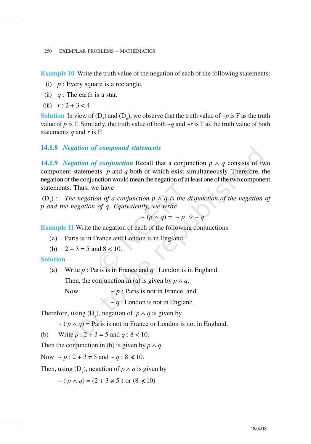 NCERT Exemplar Book for Class 11 Maths: Chapter 14 Mathematical Reasoning - Page 5