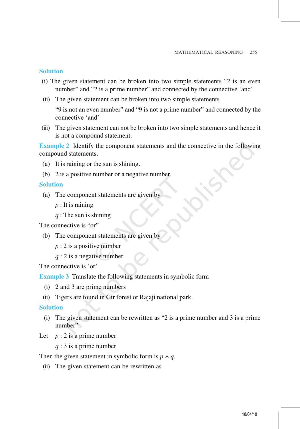 NCERT Exemplar Book for Class 11 Maths: Chapter 14 Mathematical Reasoning - Page 10