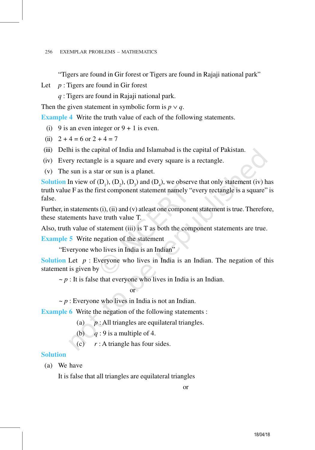 NCERT Exemplar Book for Class 11 Maths: Chapter 14 Mathematical Reasoning - Page 11