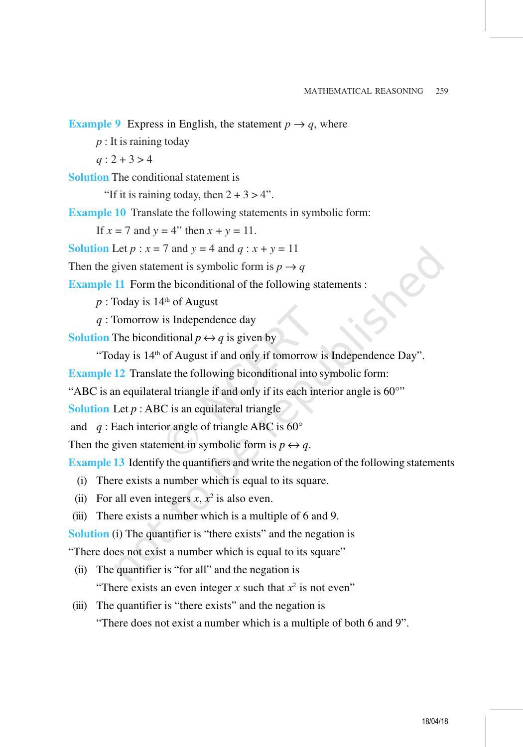 NCERT Exemplar Book for Class 11 Maths: Chapter 14 Mathematical Reasoning - Page 14