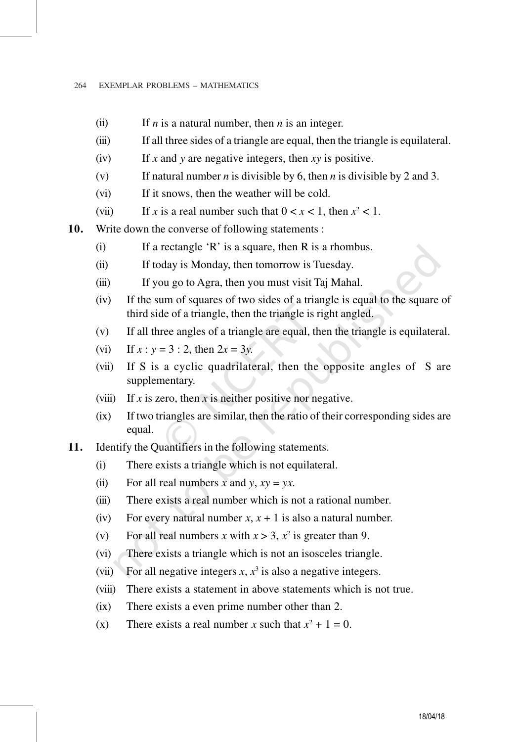 NCERT Exemplar Book for Class 11 Maths: Chapter 14 Mathematical Reasoning - Page 19