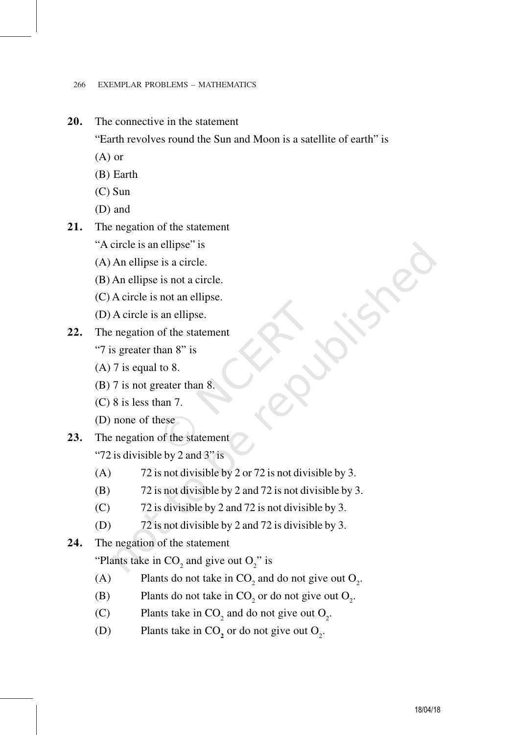 NCERT Exemplar Book for Class 11 Maths: Chapter 14 Mathematical Reasoning - Page 21