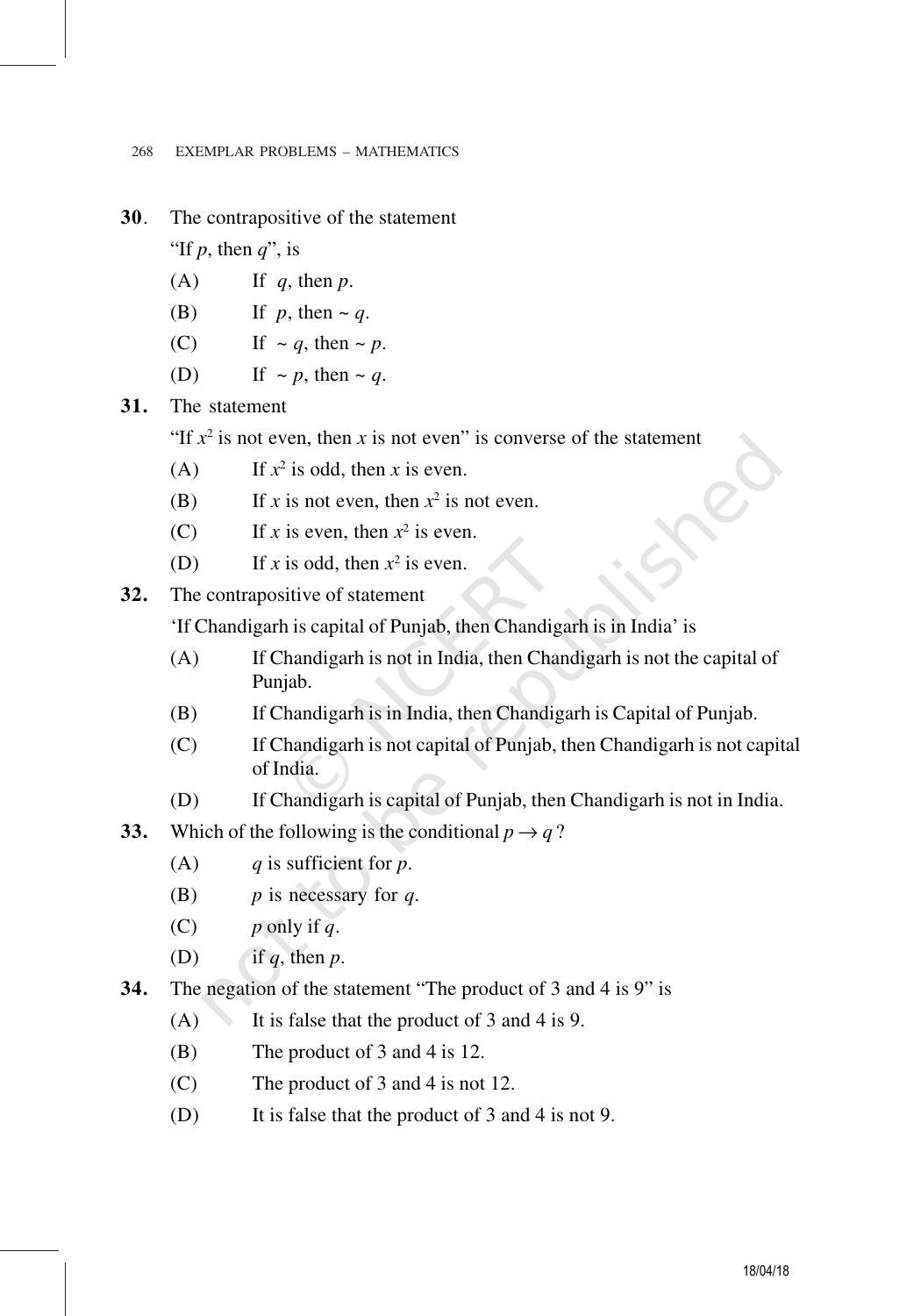 NCERT Exemplar Book for Class 11 Maths: Chapter 14 Mathematical Reasoning - Page 23