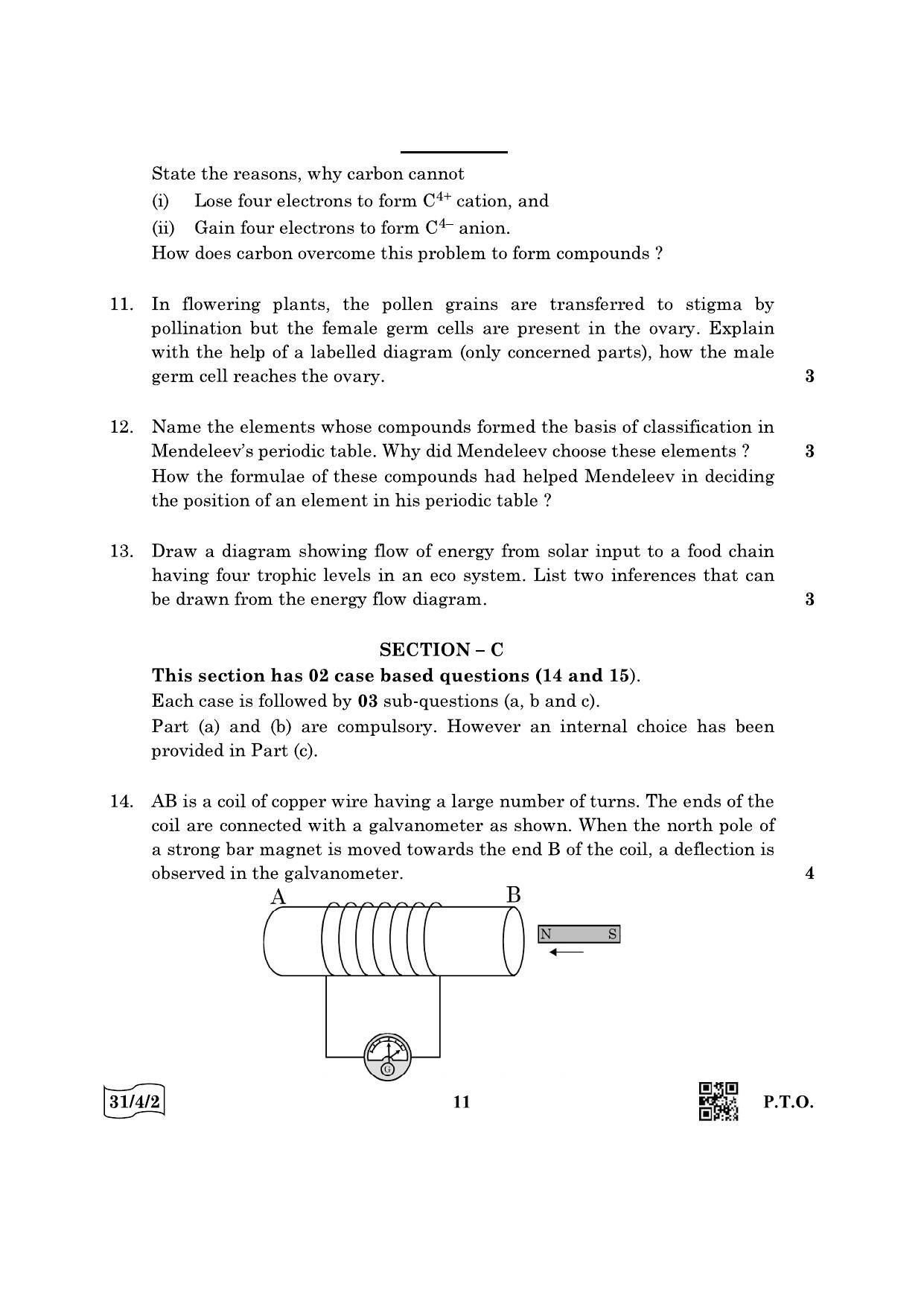 CBSE Class 10 31-4-2 Science 2022 Question Paper - Page 11