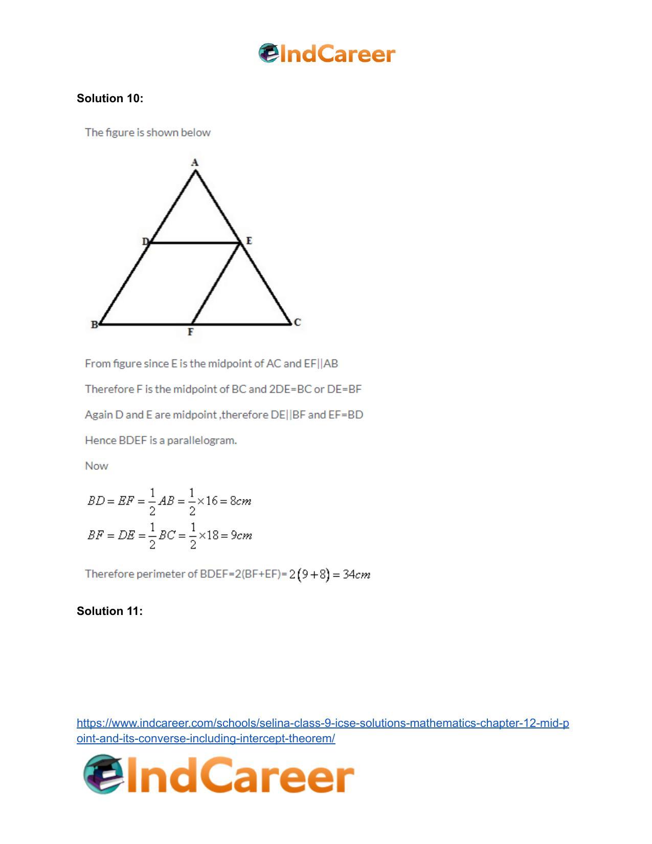 Selina Class 9 ICSE Solutions Mathematics : Chapter 12- Mid-point and Its Converse [ Including Intercept Theorem] - Page 25