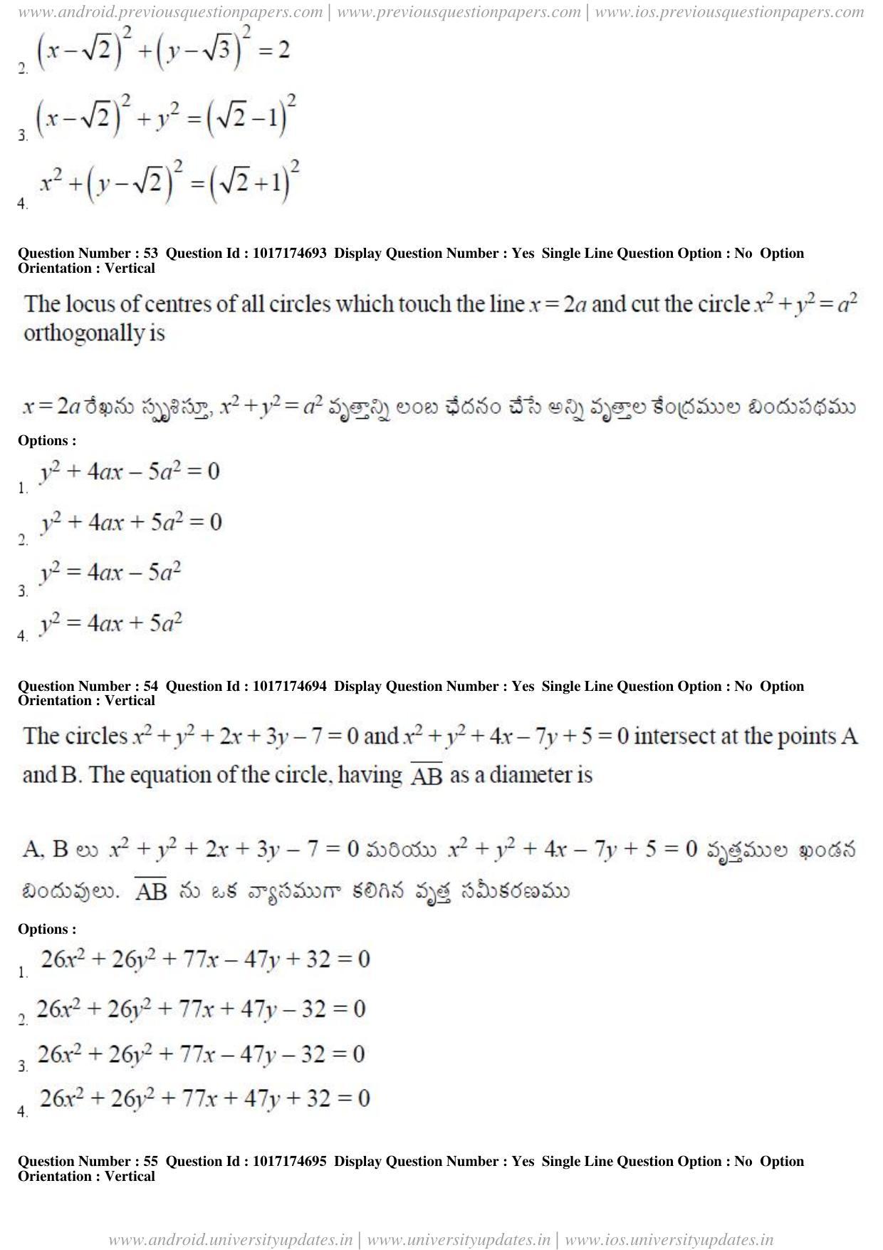 AP EAPCET 2017 - April 26, 2017 Afternoon - Master Engineering Question Paper With Preliminary Keys - Page 24