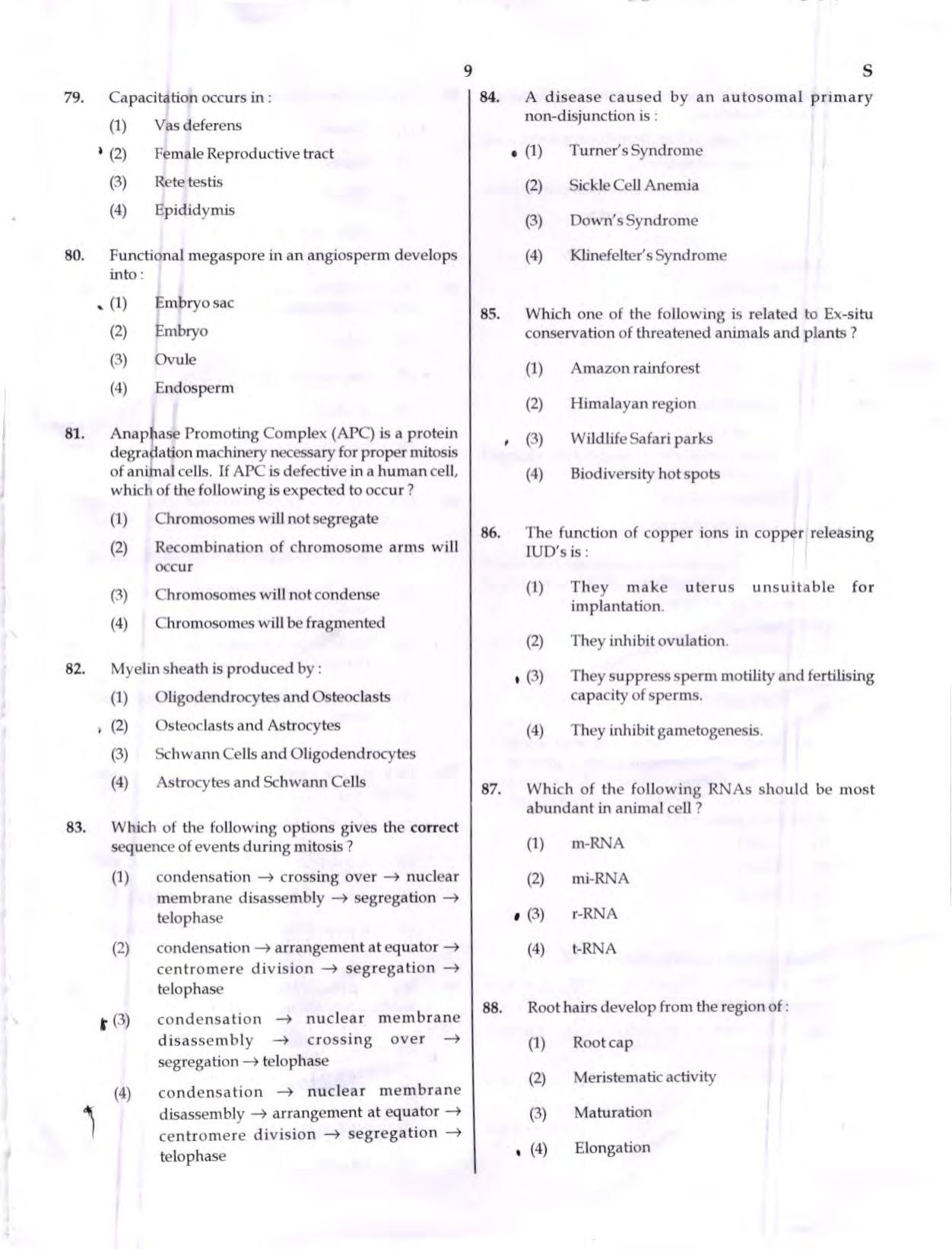 NEET Code S 2017 Question Paper - Page 8