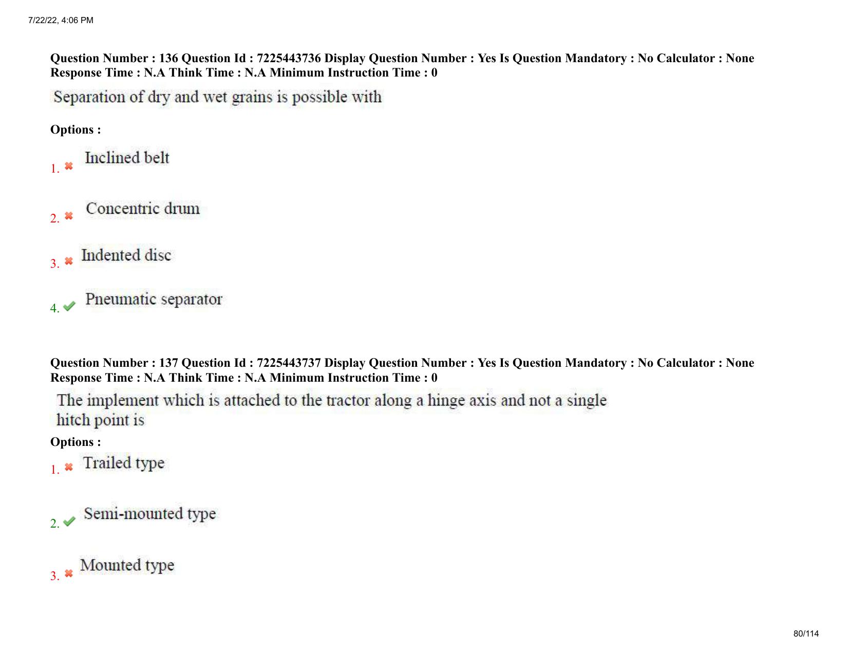 AP ECET 2022 - AGRICULTURAL ENGINEERING Question Paper With Preliminary Keys  - Page 80