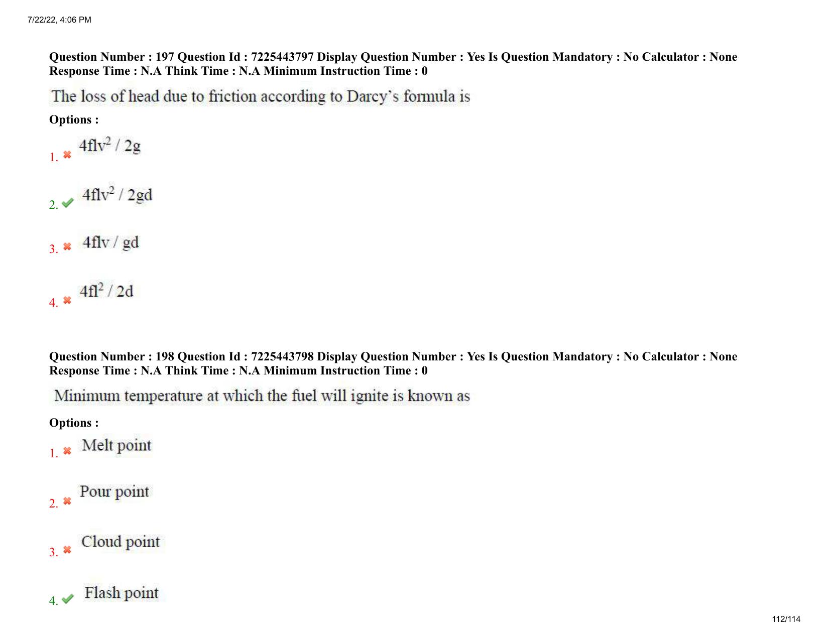 AP ECET 2022 - AGRICULTURAL ENGINEERING Question Paper With Preliminary Keys  - Page 112