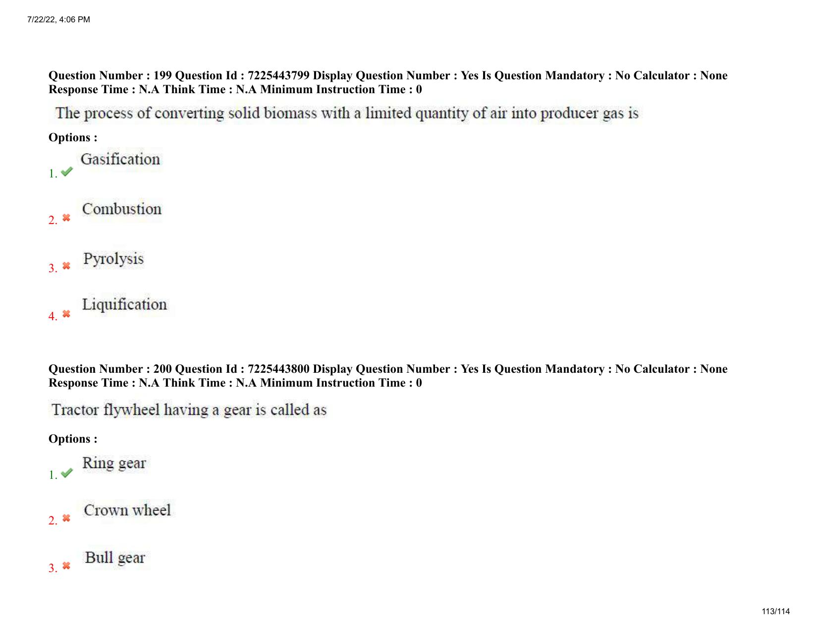 AP ECET 2022 - AGRICULTURAL ENGINEERING Question Paper With Preliminary Keys  - Page 113