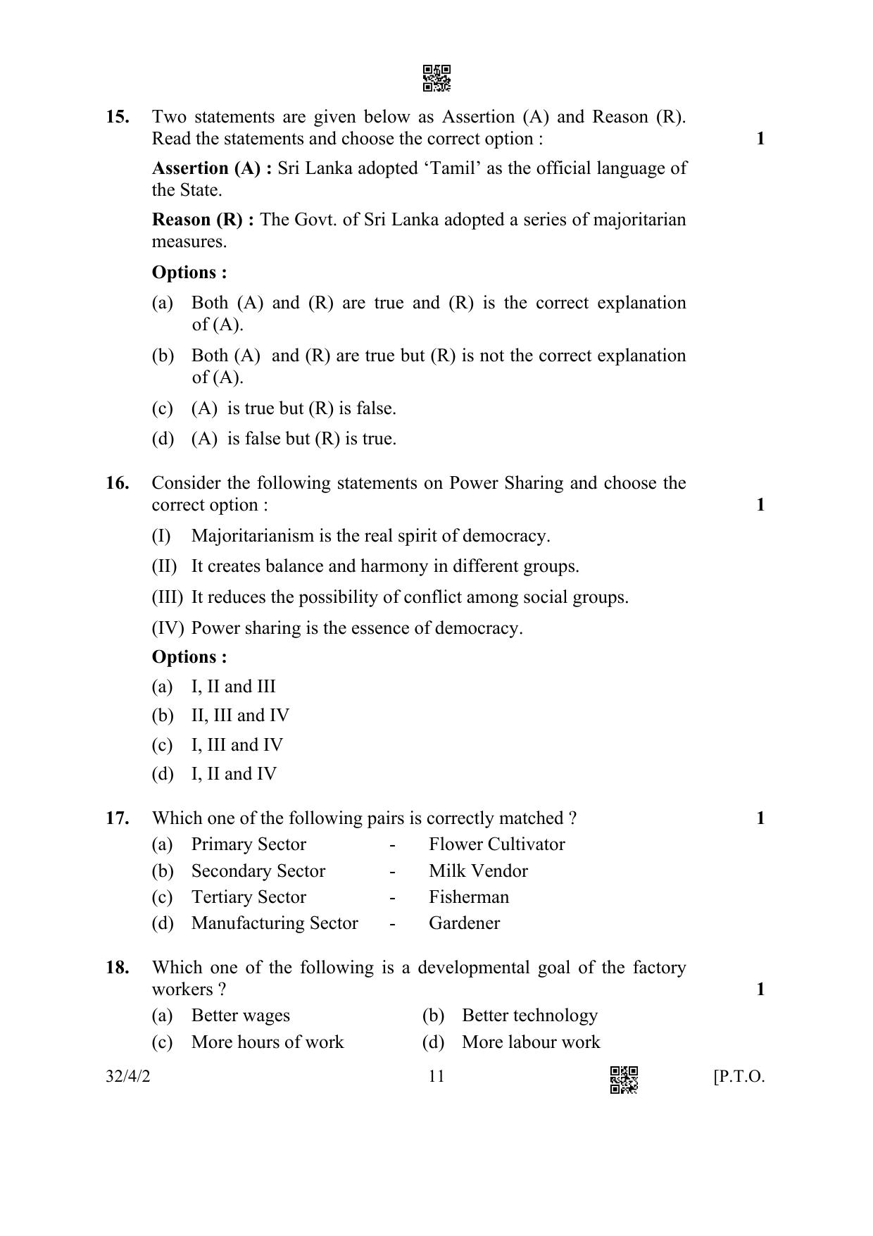 CBSE Class 10 32-4-2 Social Science 2023 Question Paper - Page 11