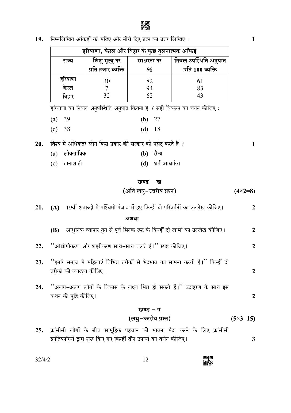 CBSE Class 10 32-4-2 Social Science 2023 Question Paper - Page 12
