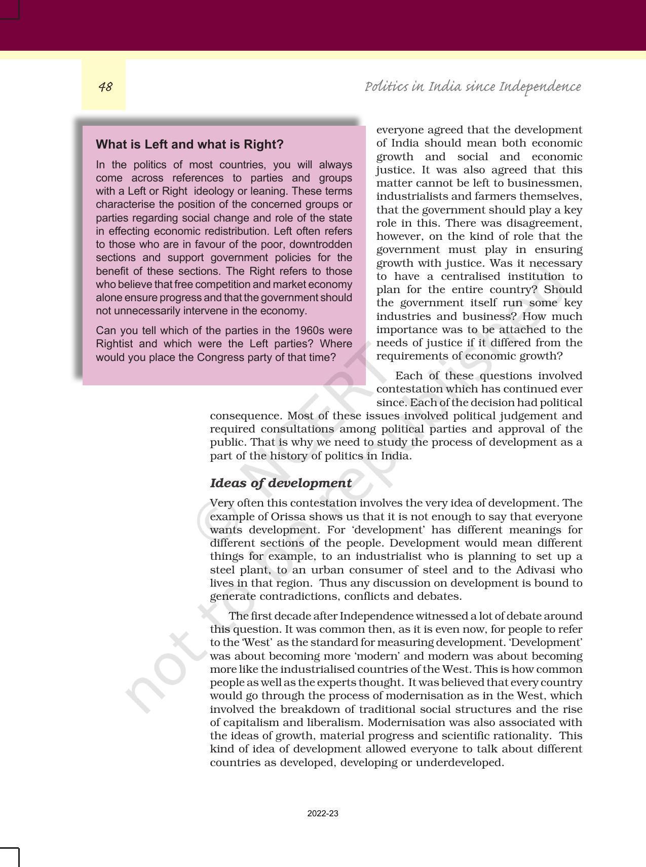 NCERT Book for Class 12 Political Science (Politics In India Since Independence) Chapter 3 Politics of Planned Development - Page 3
