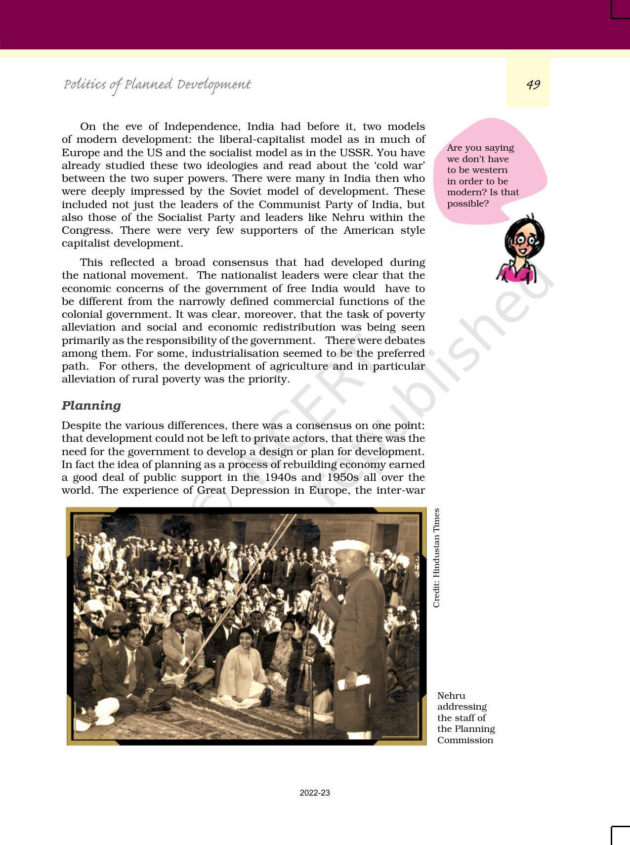 NCERT Book for Class 12 Political Science (Politics In India Since Independence) Chapter 3 Politics of Planned Development - Page 4