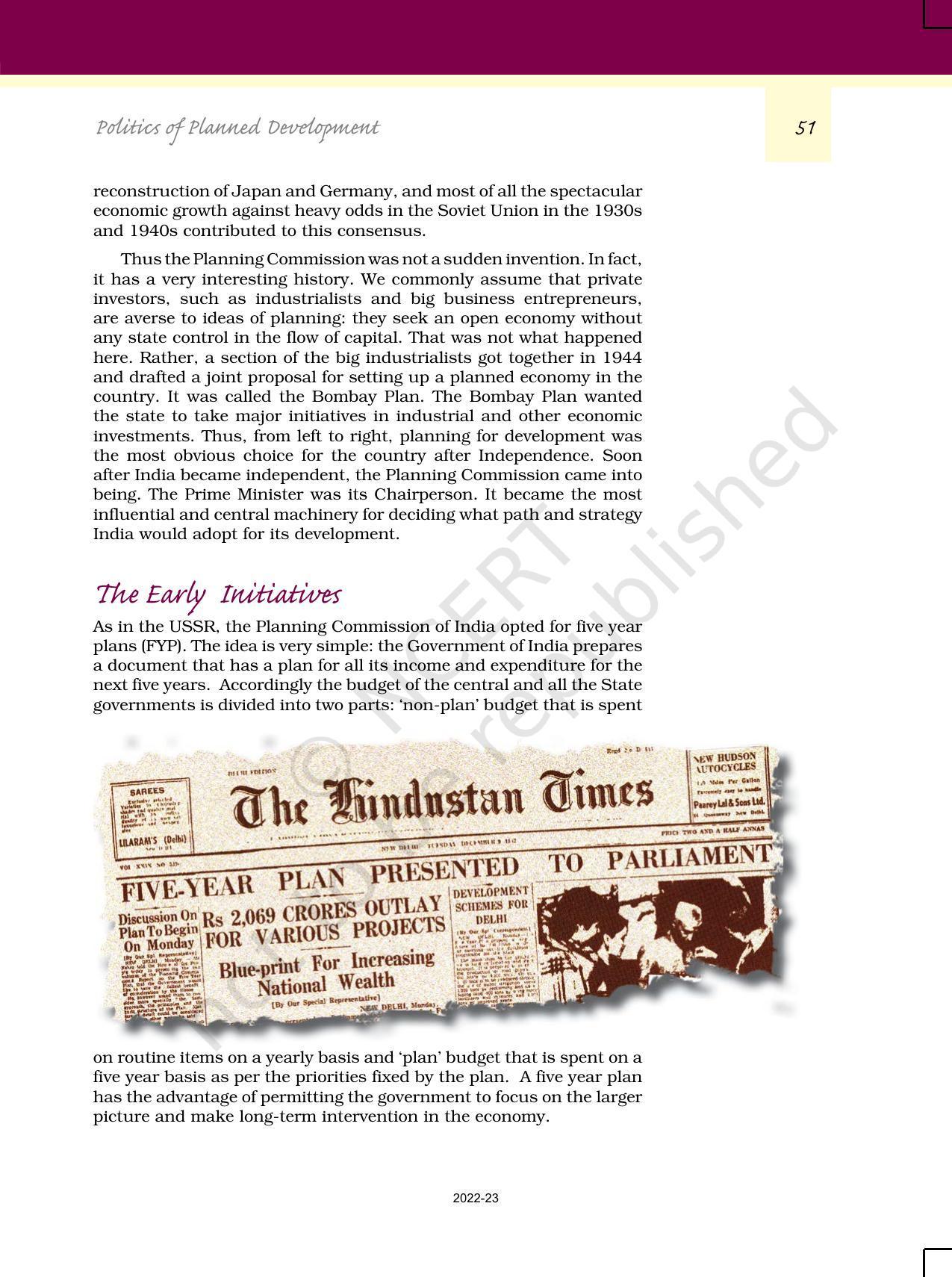 NCERT Book for Class 12 Political Science (Politics In India Since Independence) Chapter 3 Politics of Planned Development - Page 6
