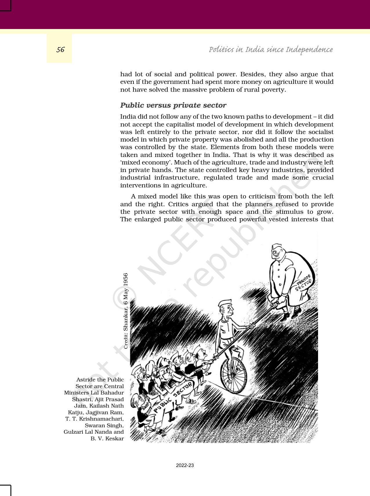 NCERT Book for Class 12 Political Science (Politics In India Since Independence) Chapter 3 Politics of Planned Development - Page 11