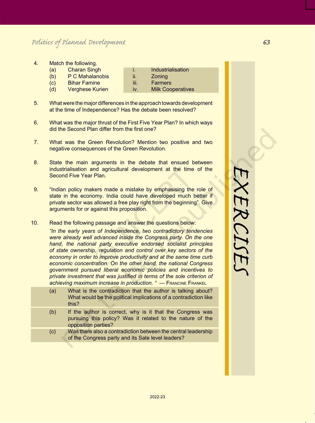 NCERT Book for Class 12 Political Science (Politics In India Since Independence) Chapter 3 Politics of Planned Development - Page 18