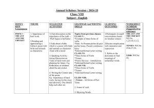Edudel Class 8 English (English Medium) Syllabus 2025