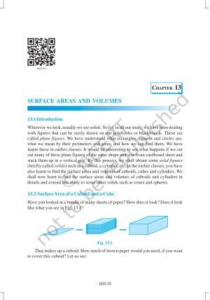 NCERT Book for Class 9 Maths Chapter 13 Surface Areas and Volumes