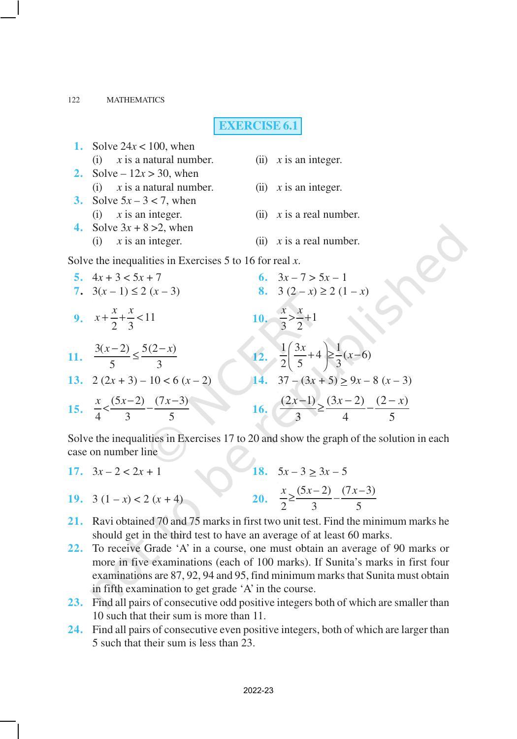 NCERT Book for Class 11 Maths Chapter 6 Linear Inequalities - Page 7