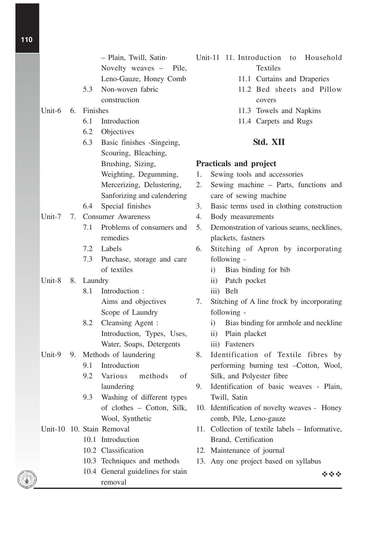 Maharashtra HSC Textiles Syllabus - Page 2