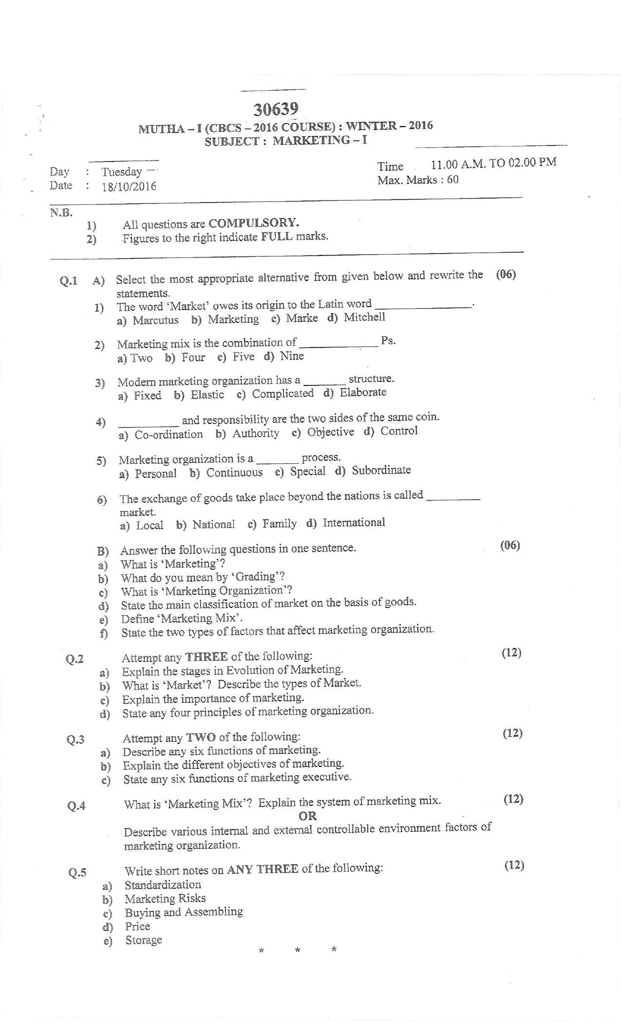 Bharati Vidyapeeth B.COM 2016 COURSE (SEM – I) File Question Paper - Page 9